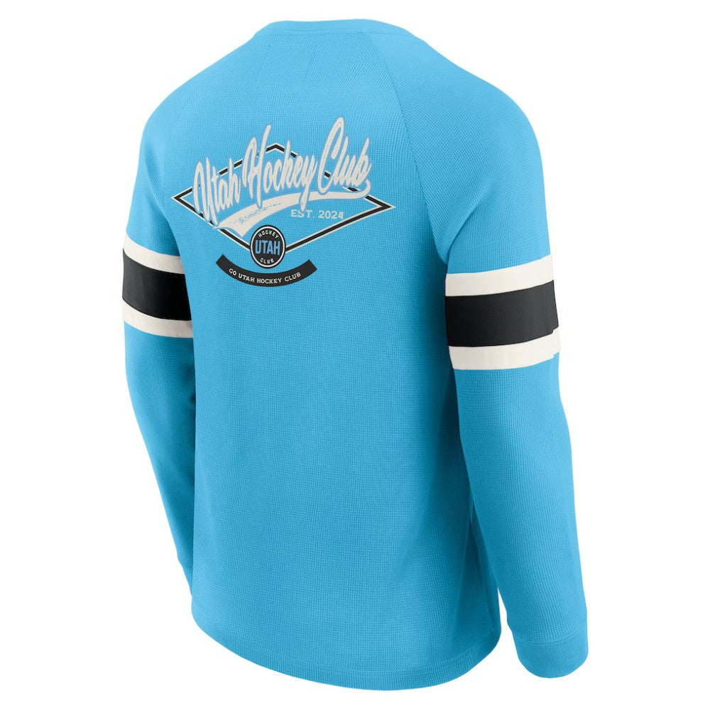 NHL Utah Hockey Club Darius Rucker Collection by Fanatics Waffle-Knit Raglan Long Sleeve Henley T-Shirt