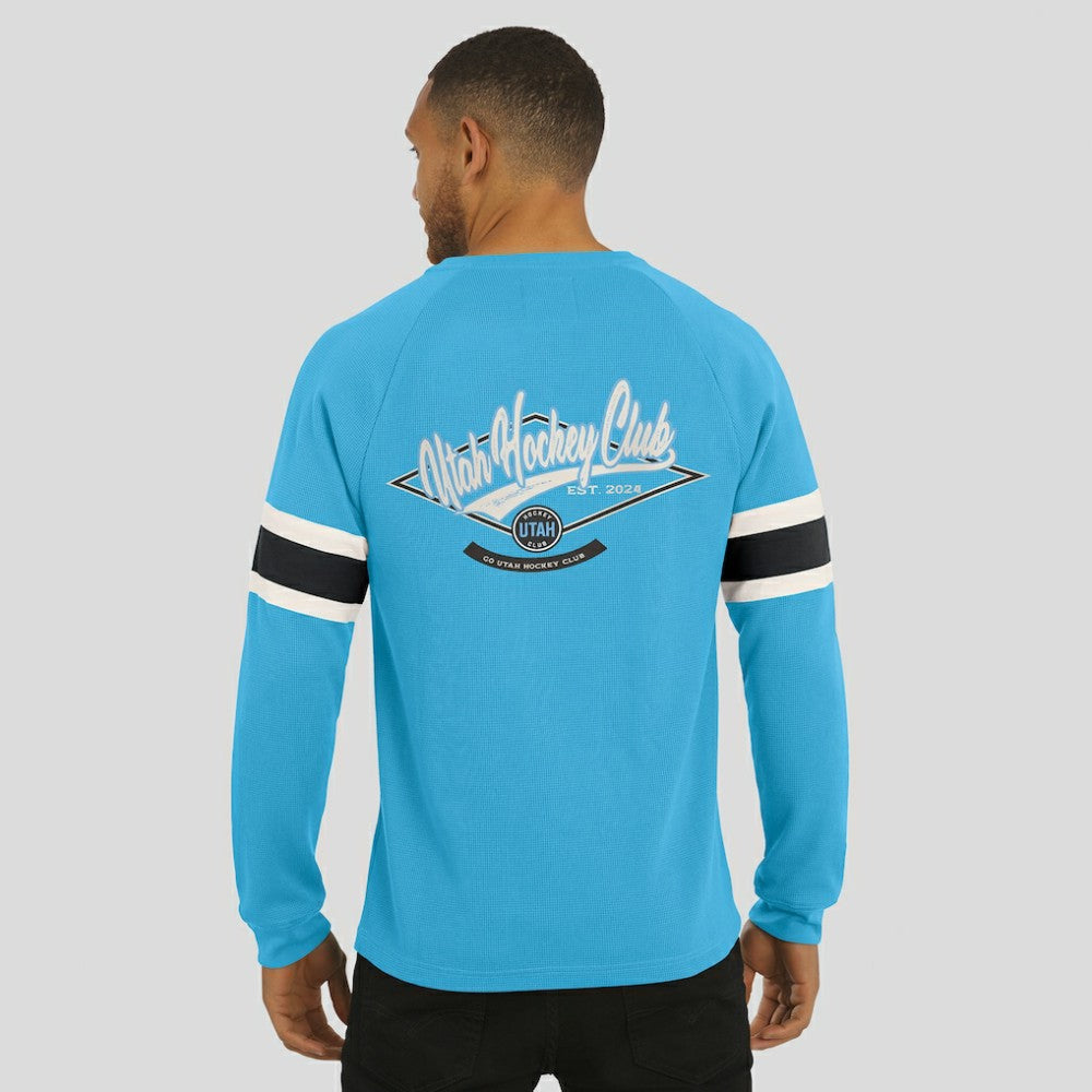 NHL Utah Hockey Club Darius Rucker Collection by Fanatics Waffle-Knit Raglan Long Sleeve Henley T-Shirt