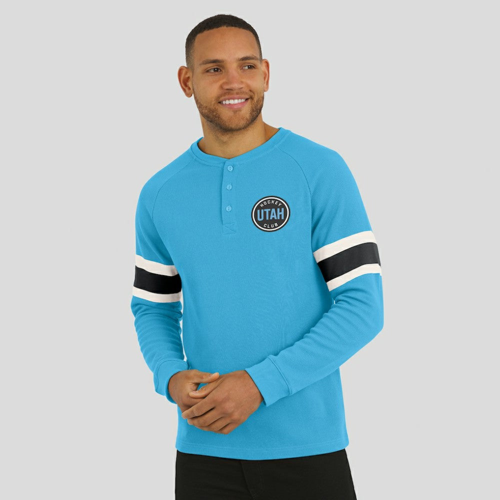 NHL Utah Hockey Club Darius Rucker Collection by Fanatics Waffle-Knit Raglan Long Sleeve Henley T-Shirt