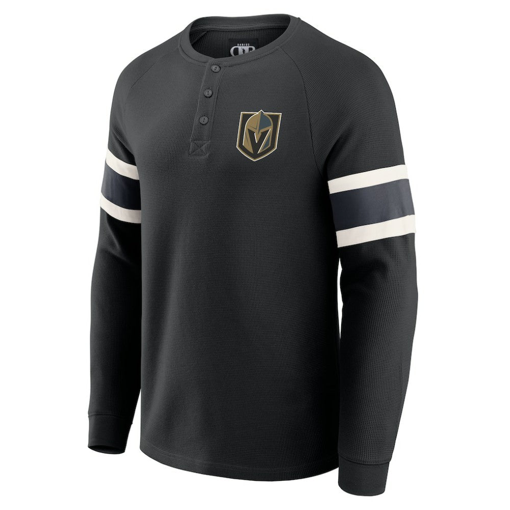 NHL Vegas Golden Knights Darius Rucker Collection by Fanatics Waffle-Knit Raglan Long Sleeve Henley T-Shirt