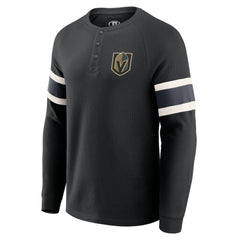 NHL Vegas Golden Knights Darius Rucker Collection by Fanatics Waffle-Knit Raglan Long Sleeve Henley T-Shirt