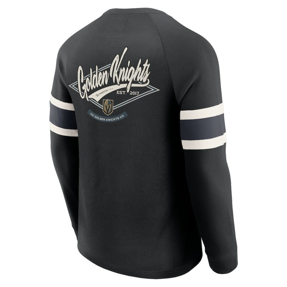 NHL Vegas Golden Knights Darius Rucker Collection by Fanatics Waffle-Knit Raglan Long Sleeve Henley T-Shirt