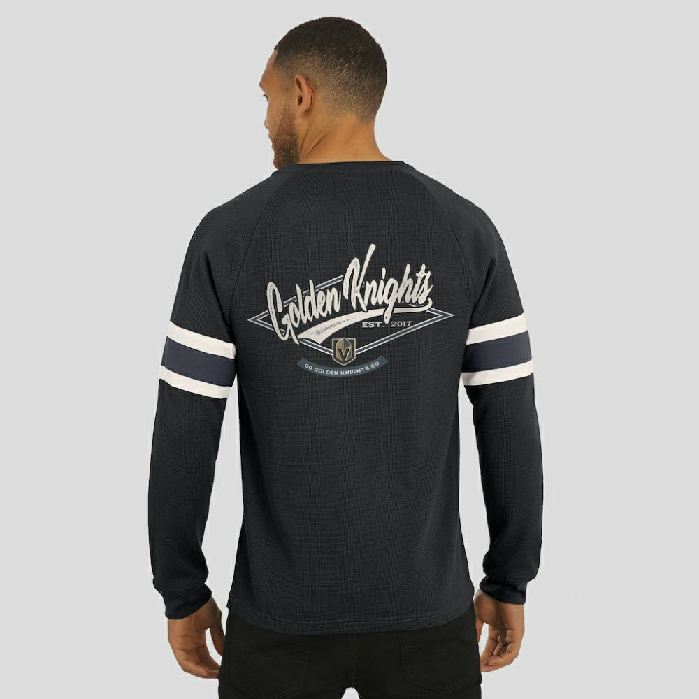 NHL Vegas Golden Knights Darius Rucker Collection by Fanatics Waffle-Knit Raglan Long Sleeve Henley T-Shirt