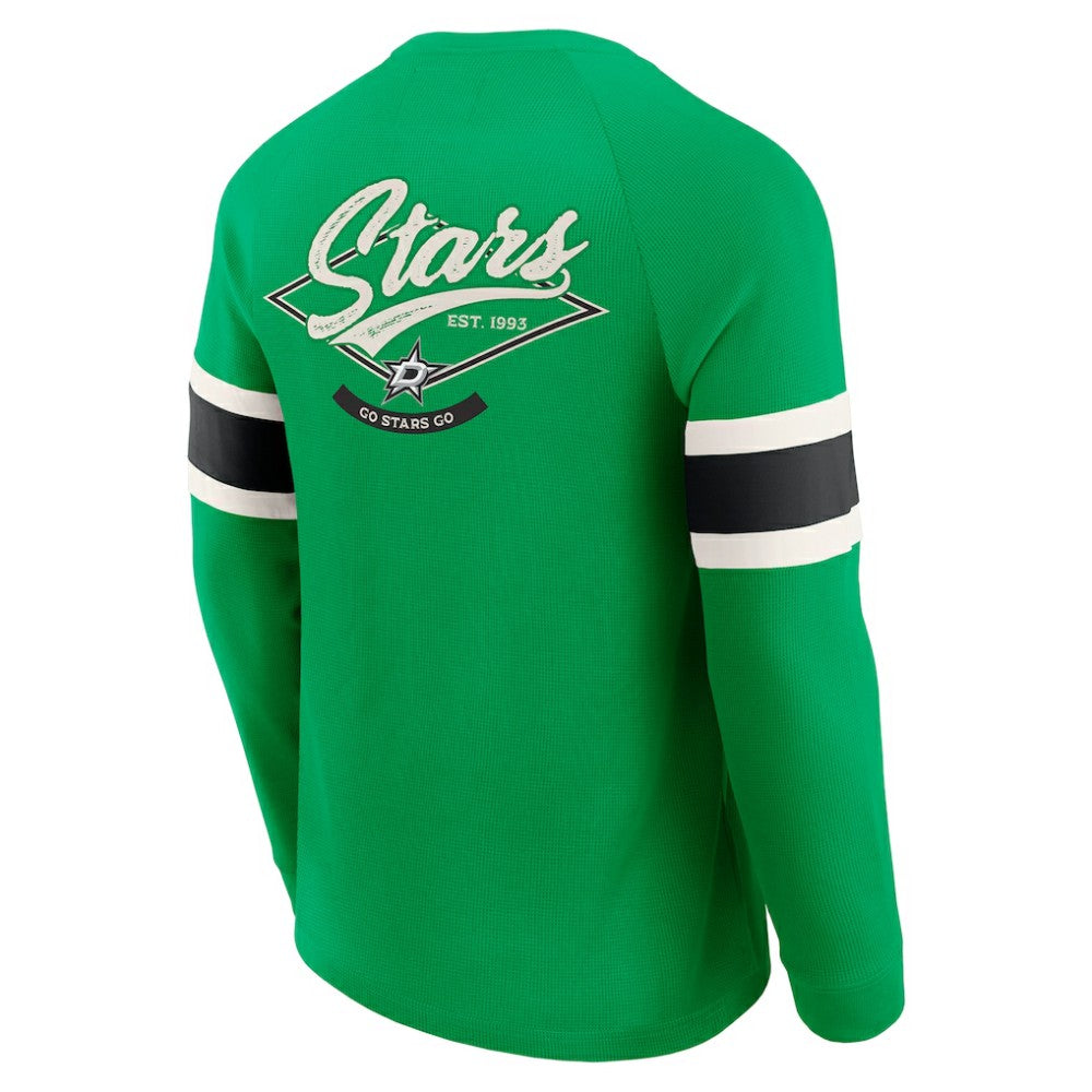 NHL Dallas Stars Darius Rucker Collection by Fanatics Waffle-Knit Raglan Long Sleeve Henley T-Shirt