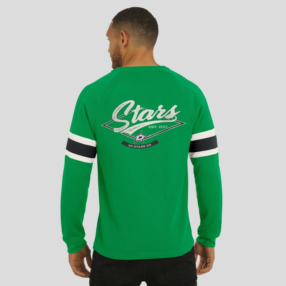 NHL Dallas Stars Darius Rucker Collection by Fanatics Waffle-Knit Raglan Long Sleeve Henley T-Shirt