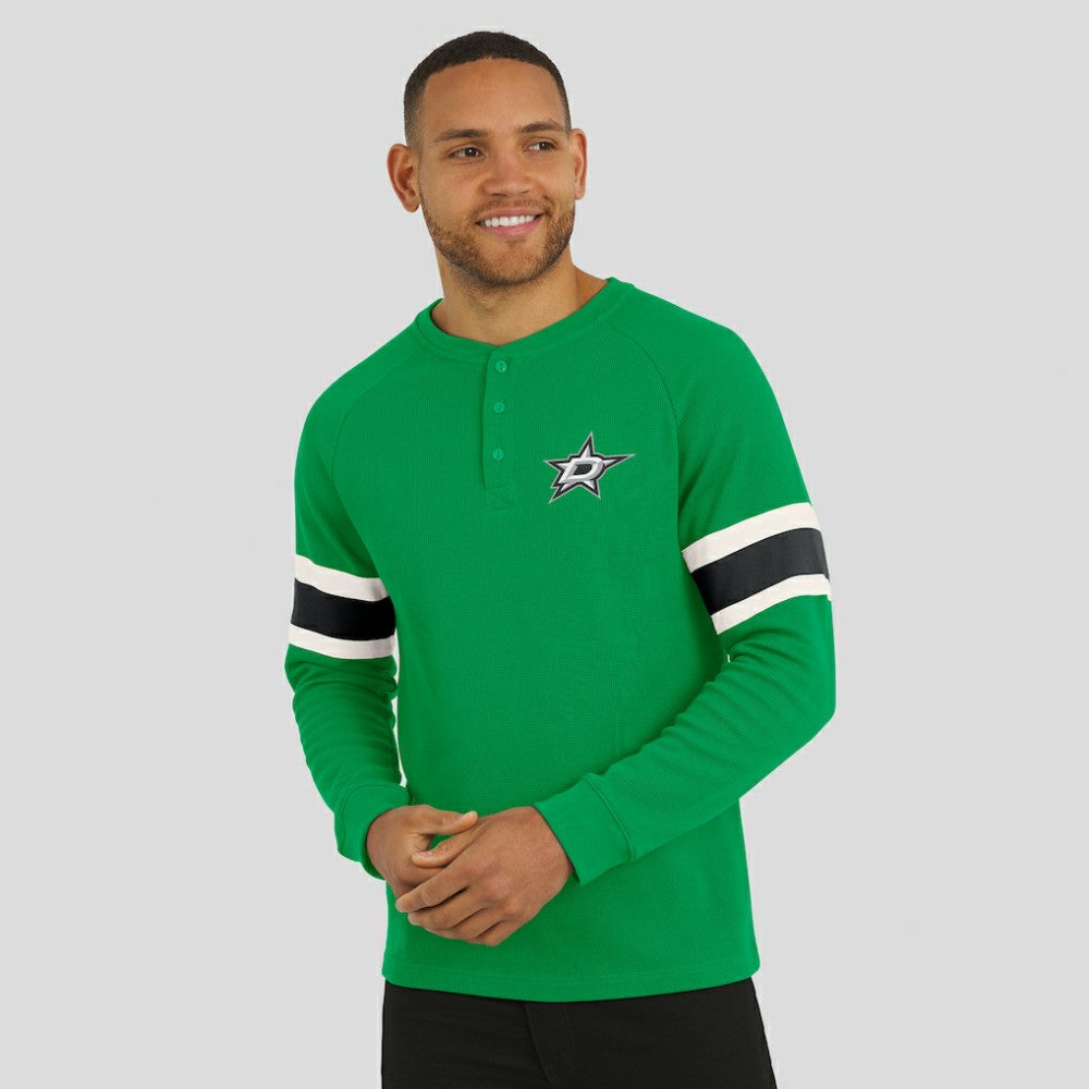 NHL Dallas Stars Darius Rucker Collection by Fanatics Waffle-Knit Raglan Long Sleeve Henley T-Shirt