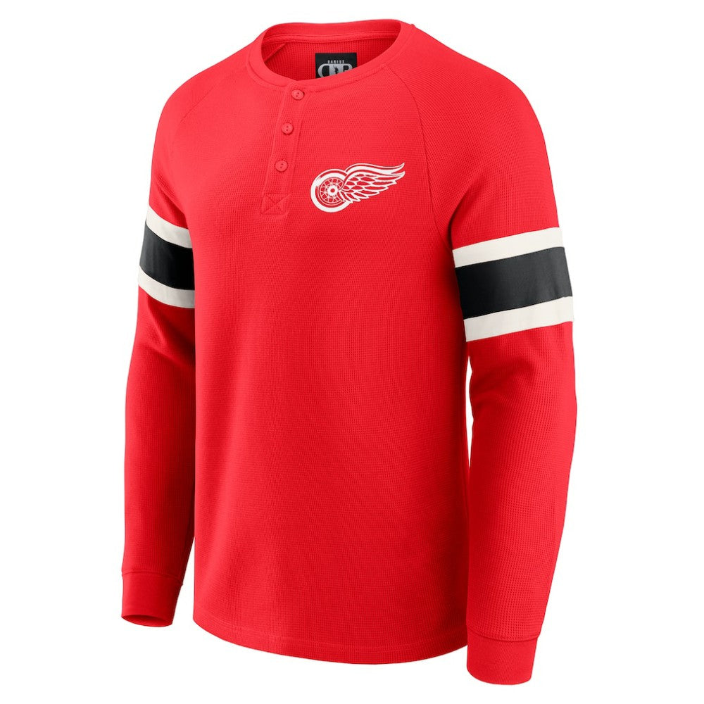 NHL Detroit Red Wings Darius Rucker Collection by Fanatics Waffle-Knit Raglan Long Sleeve Henley T-Shirt