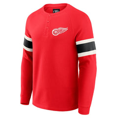 NHL Detroit Red Wings Darius Rucker Collection by Fanatics Waffle-Knit Raglan Long Sleeve Henley T-Shirt