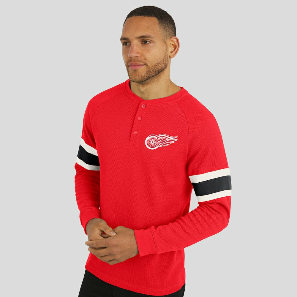 NHL Detroit Red Wings Darius Rucker Collection by Fanatics Waffle-Knit Raglan Long Sleeve Henley T-Shirt