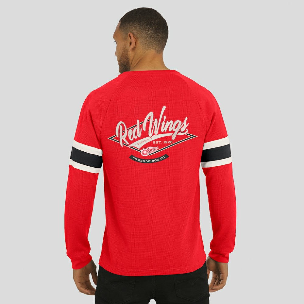 NHL Detroit Red Wings Darius Rucker Collection by Fanatics Waffle-Knit Raglan Long Sleeve Henley T-Shirt
