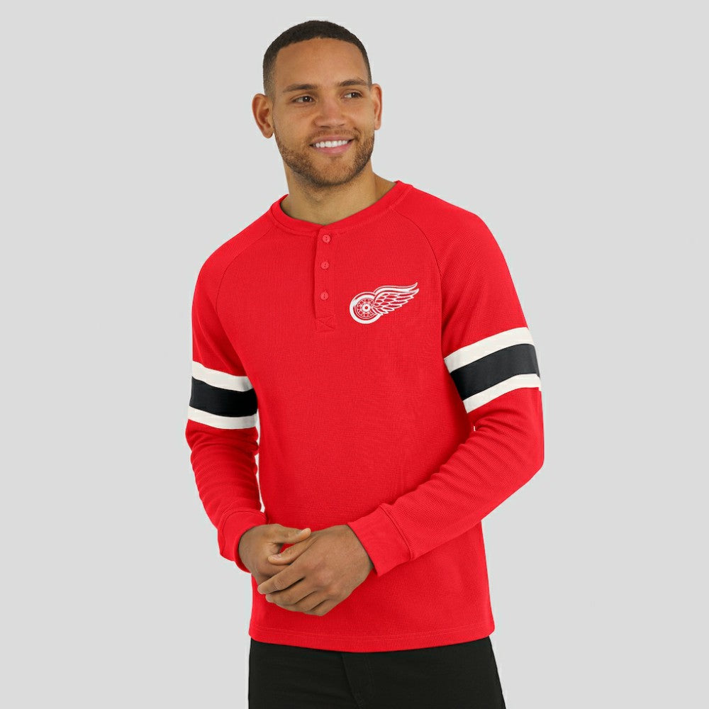 NHL Detroit Red Wings Darius Rucker Collection by Fanatics Waffle-Knit Raglan Long Sleeve Henley T-Shirt