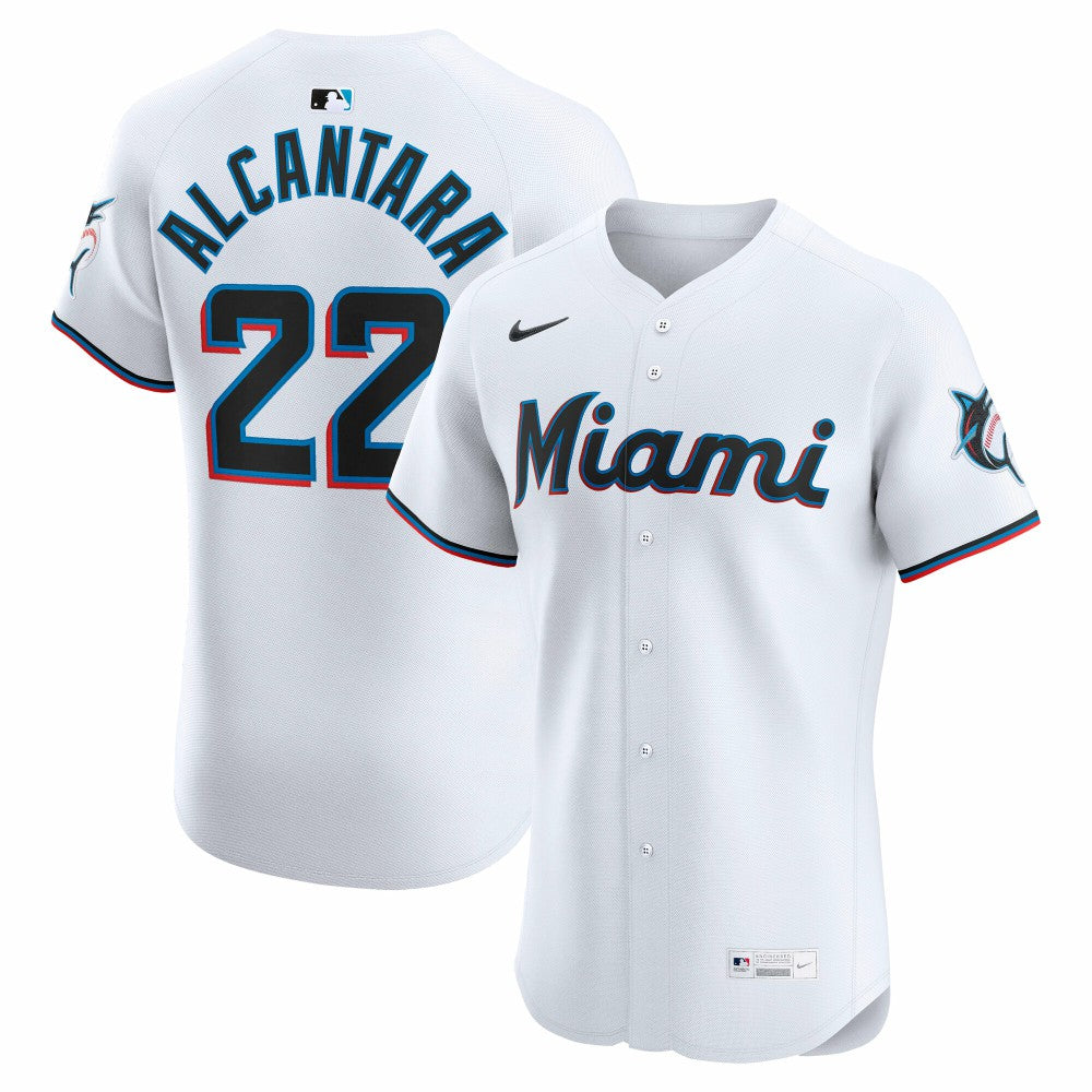 White Sandy Alcantara Miami Marlins Nike Home Elite Jersey
