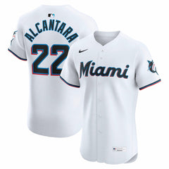 White Sandy Alcantara Miami Marlins Nike Home Elite Jersey