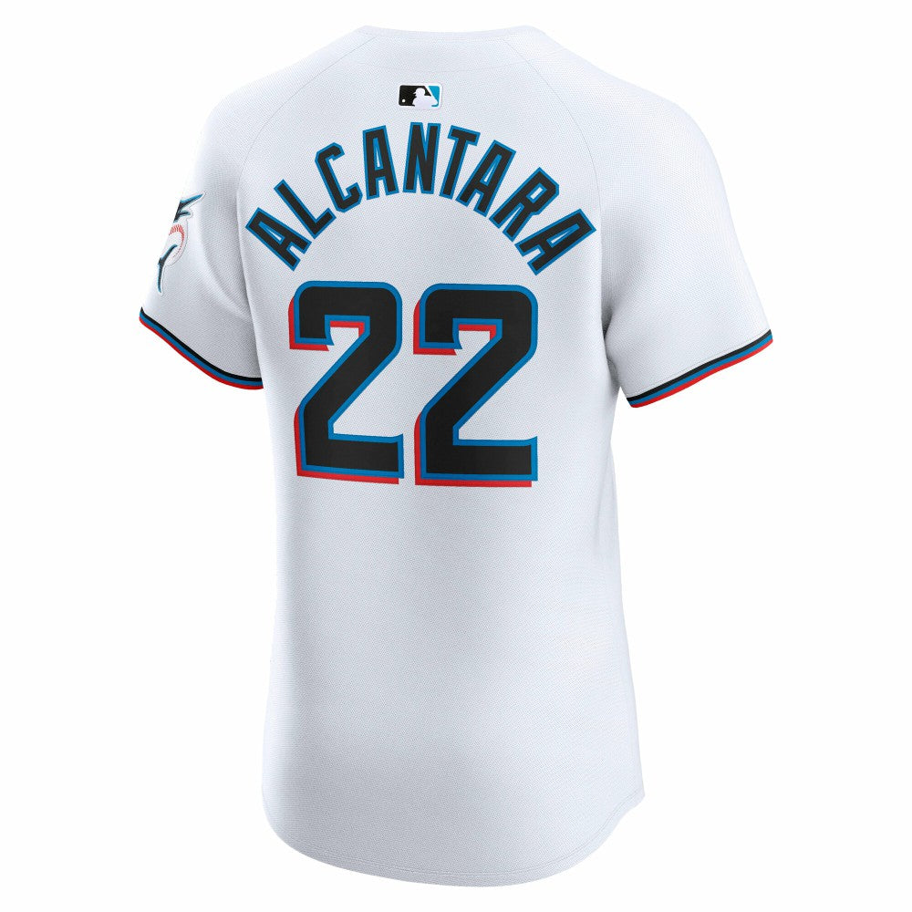 White Sandy Alcantara Miami Marlins Nike Home Elite Jersey