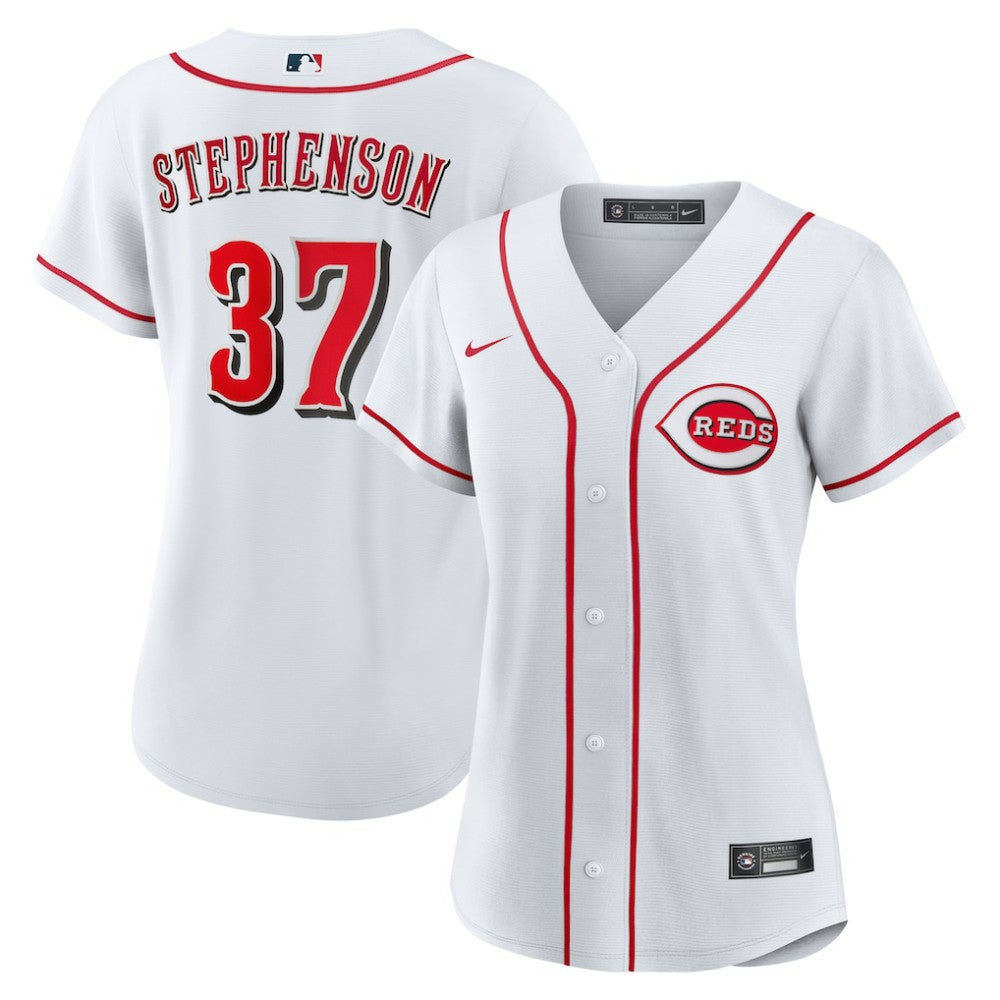 White Tyler Stephenson Cincinnati Reds Nike Women's Home Replica Jersey