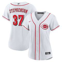 White Tyler Stephenson Cincinnati Reds Nike Women's Home Replica Jersey