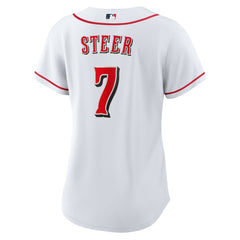 White Spencer Steer Cincinnati Reds Nike Women's Home Replica Jersey
