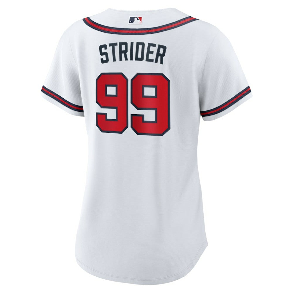White Spencer Strider Atlanta Braves Nike Women's Home Replica Jersey