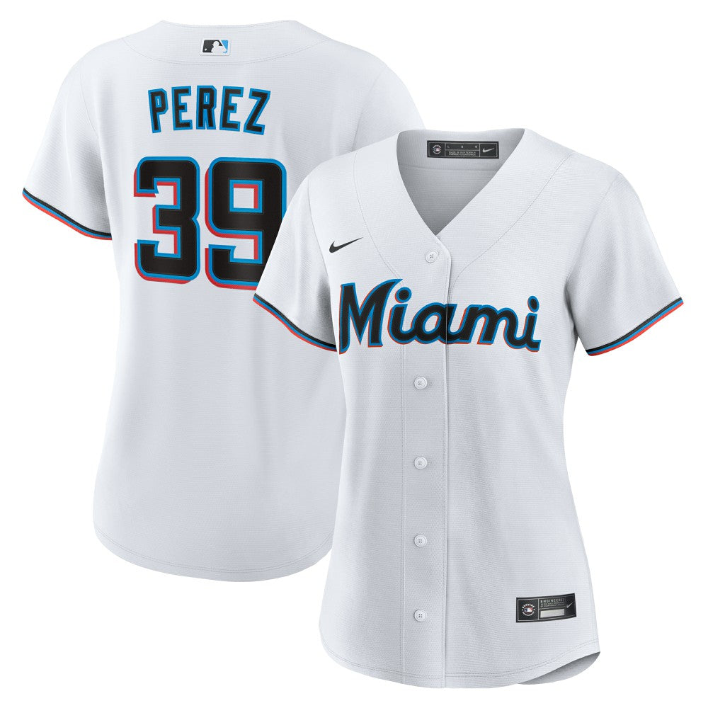 White Eury Perez Miami Marlins Nike Women's Home Replica Jersey