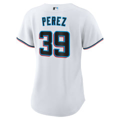 White Eury Perez Miami Marlins Nike Women's Home Replica Jersey