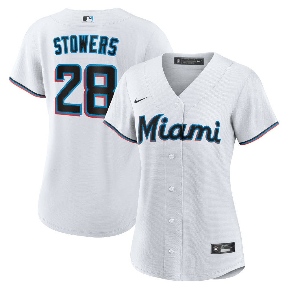 White Kyle Stowers Miami Marlins Nike Women's Home Replica Jersey