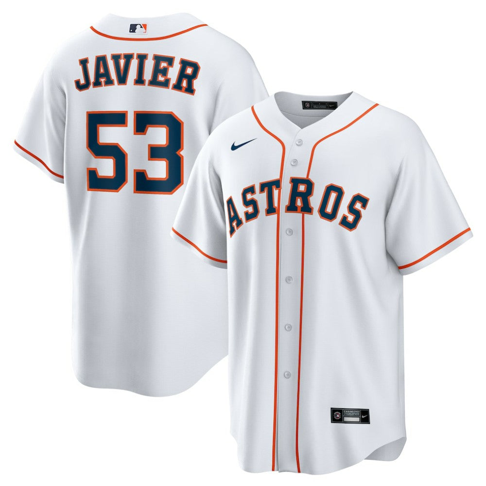 White Cristian Javier Houston Astros Nike Home Replica Jersey