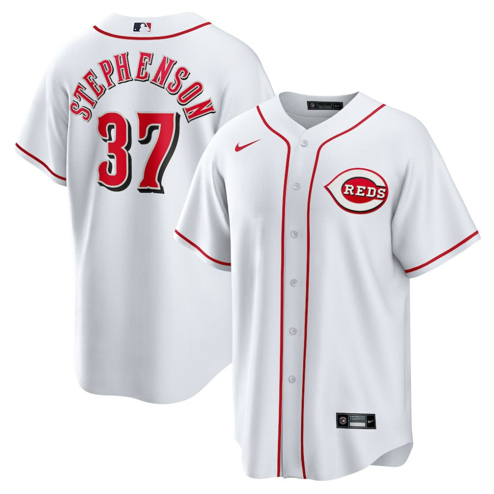 White Tyler Stephenson Cincinnati Reds Nike Home Replica Jersey
