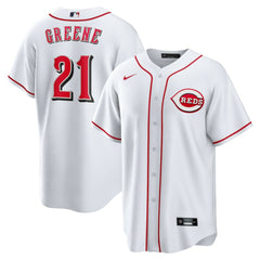 White Hunter Greene Cincinnati Reds Nike Home Replica Jersey