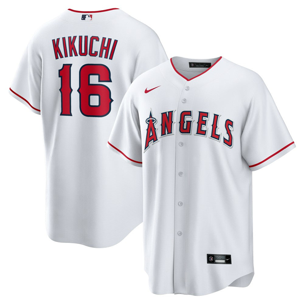 White Yusei Kikuchi Los Angeles Angels Nike Home Replica Jersey