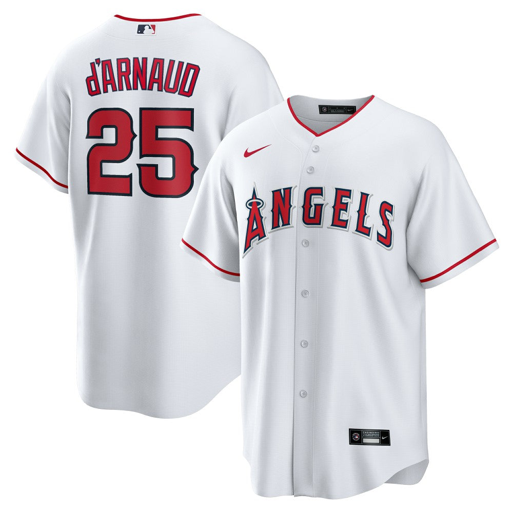 White Travis d'Arnaud Los Angeles Angels Nike Home Replica Jersey