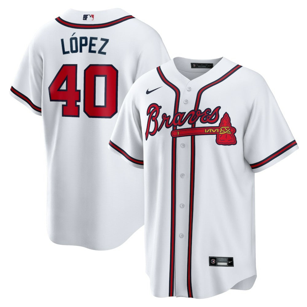 White Reynaldo Lopez Atlanta Braves Nike Home Replica Jersey