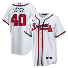 White Reynaldo Lopez Atlanta Braves Nike Home Replica Jersey