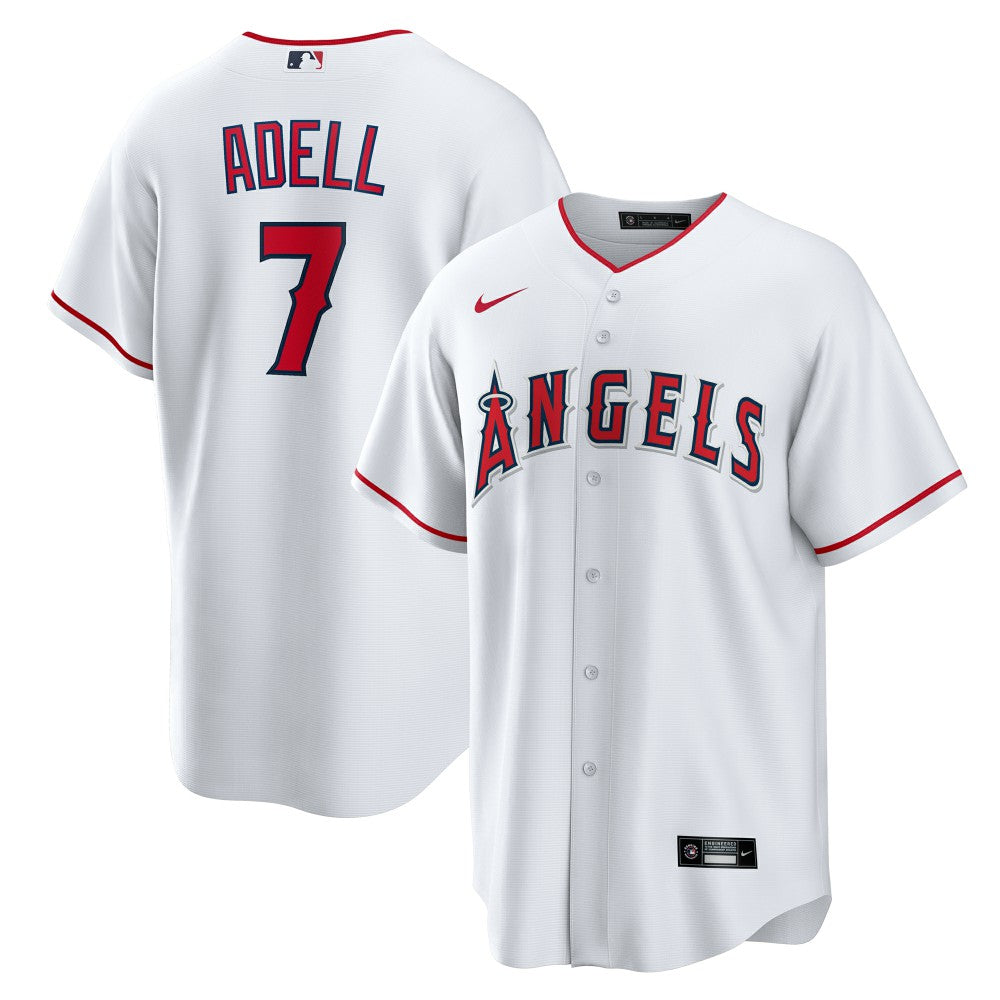 White Jo Adell Los Angeles Angels Nike Home Replica Jersey
