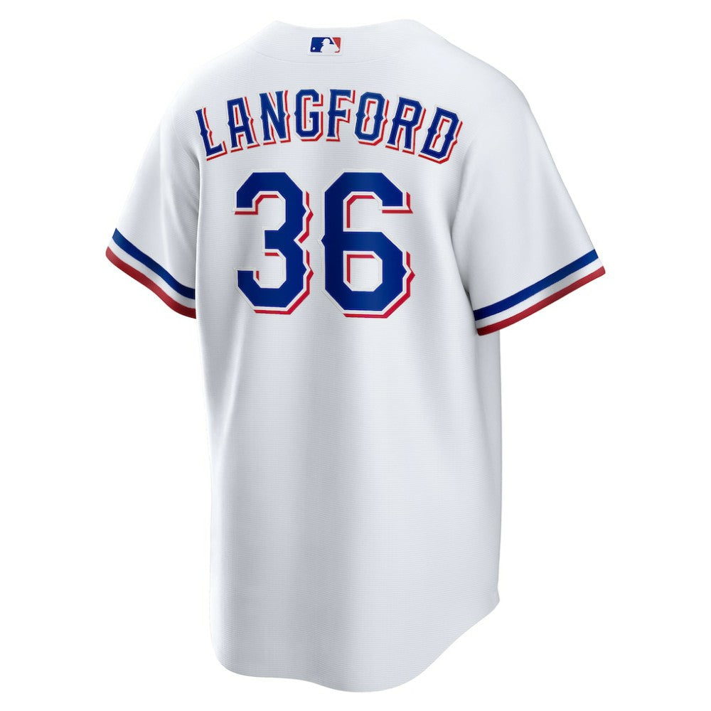 White Wyatt Langford Texas Rangers Nike Home Replica Jersey