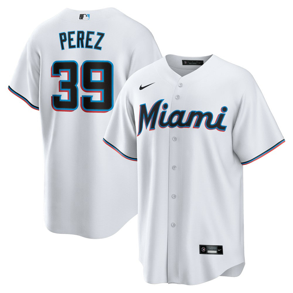 White Eury Perez Miami Marlins Nike Home Replica Jersey