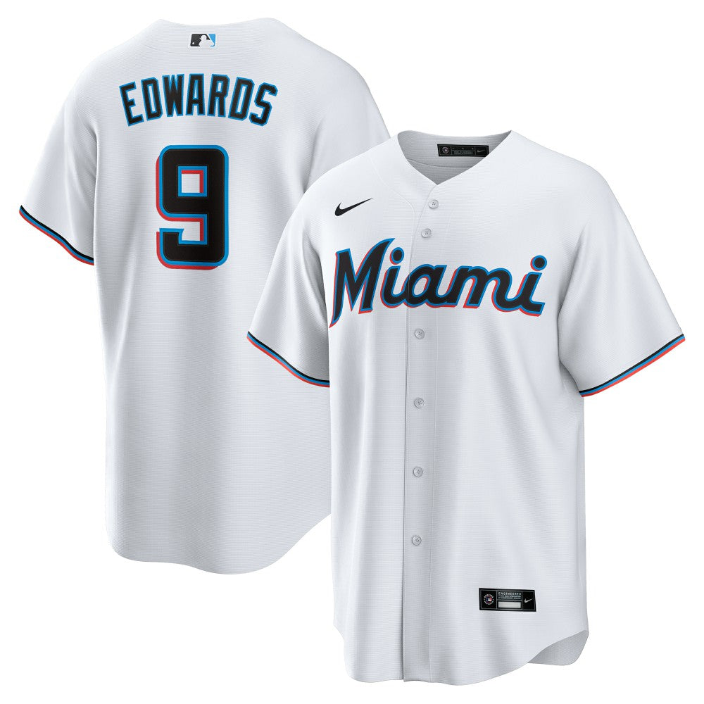 White Xavier Edwards Miami Marlins Nike Home Replica Jersey
