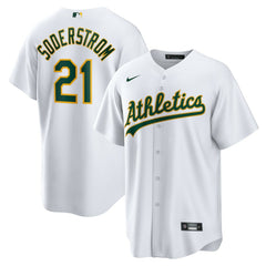 White Tyler Soderstrom Athletics Nike Home Replica Jersey