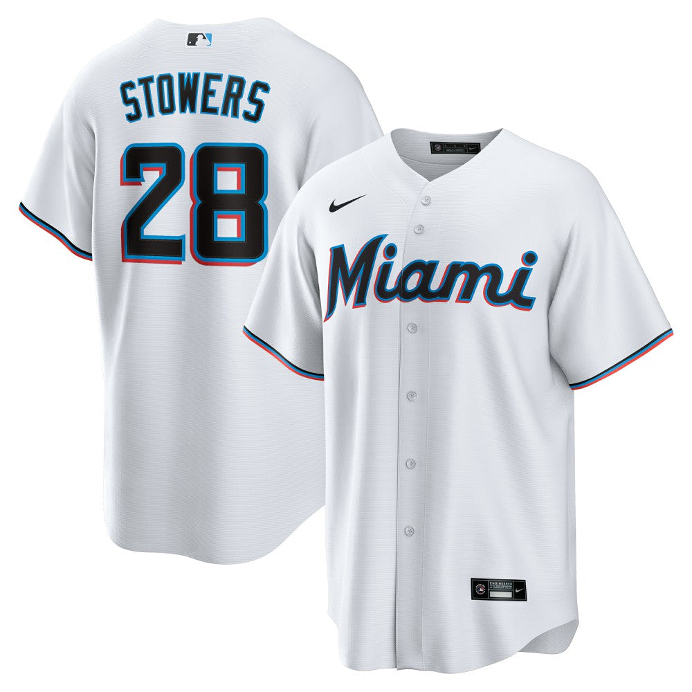 White Kyle Stowers Miami Marlins Nike Home Replica Jersey