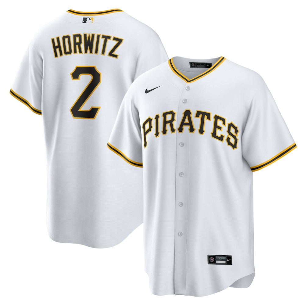 White Spencer Horwitz Pittsburgh Pirates Nike Home Replica Jersey