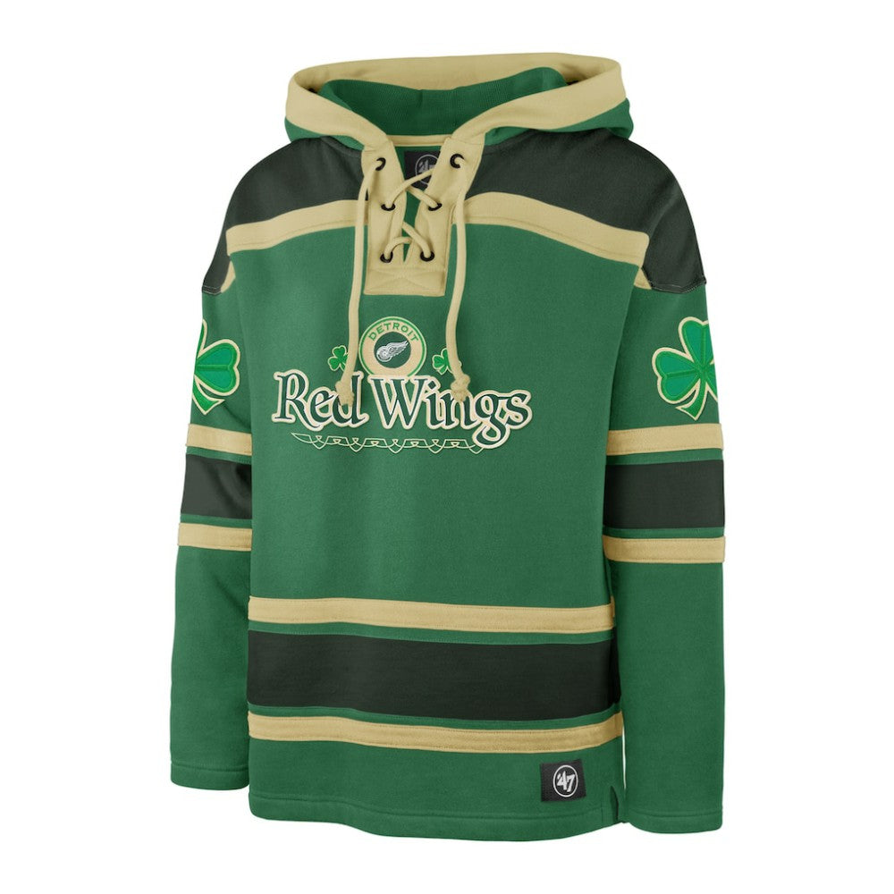 NHL Detroit Red Wings '47 St. Patrick's Day McLucky Superior Lacer Pullover Hoodie
