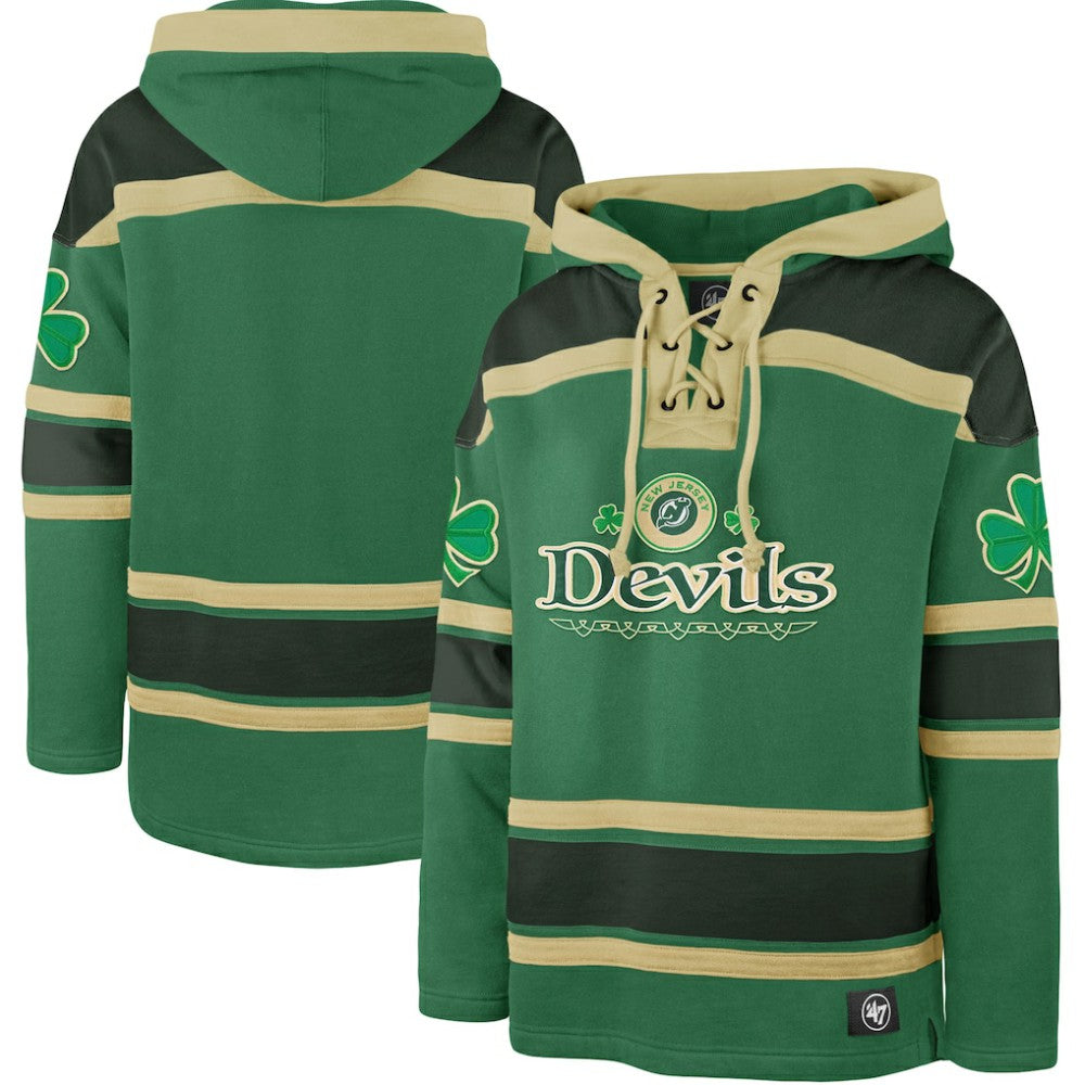 NHL New Jersey Devils '47 St. Patrick's Day McLucky Superior Lacer Pullover Hoodie