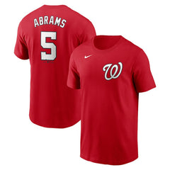 Red CJ Abrams Washington Nationals Nike Fuse Name & Number T-Shirt