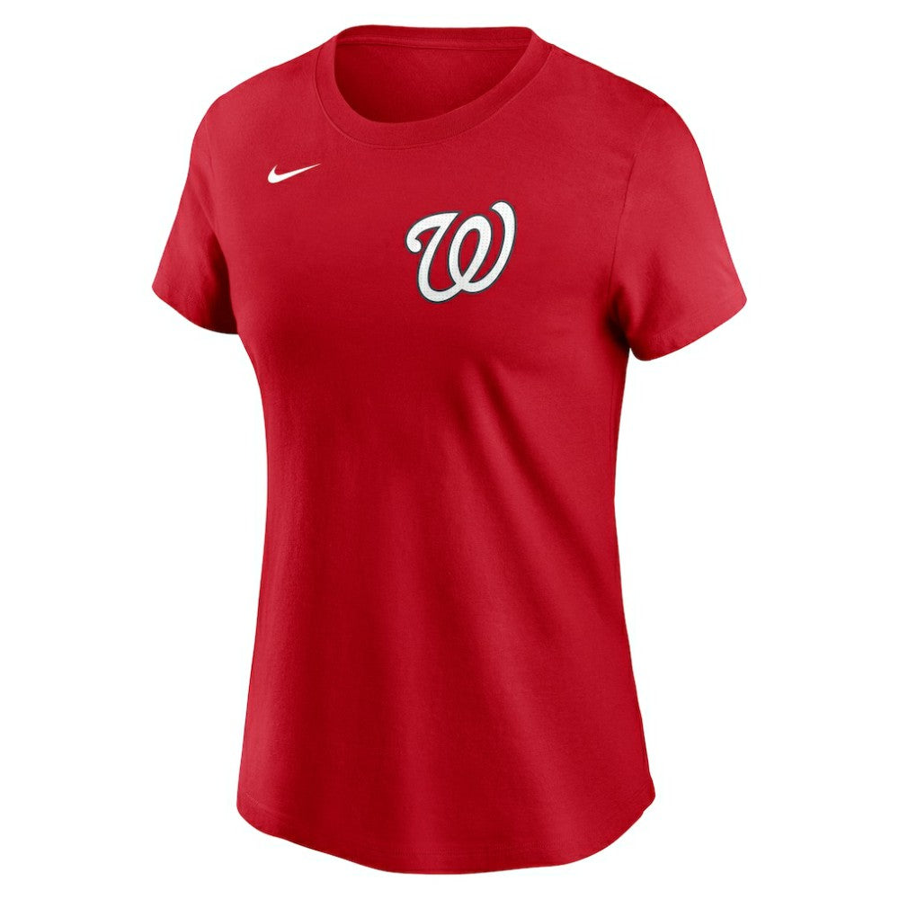 Red James Wood Washington Nationals Nike Women's Cooperstown Collection Fuse Name & Number T-Shirt