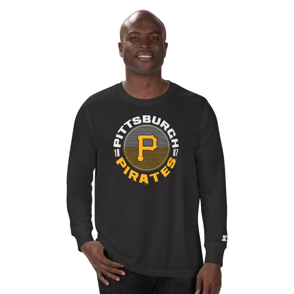 Black Pittsburgh Pirates Starter Halftime Long Sleeve T-Shirt