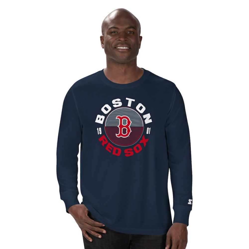 Navy Boston Red Sox Starter Halftime Long Sleeve T-Shirt
