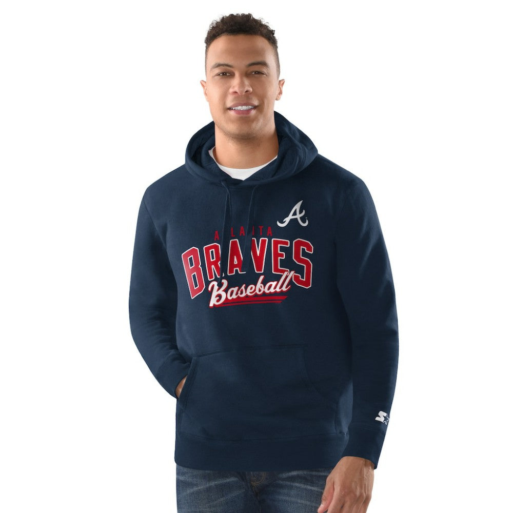Navy Atlanta Braves Starter Classic Pullover Hoodie