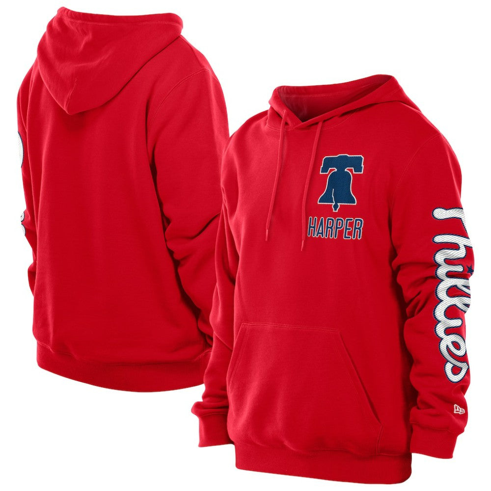 Red Bryce Harper Philadelphia Phillies New Era Design Lab Pullover Hoodie