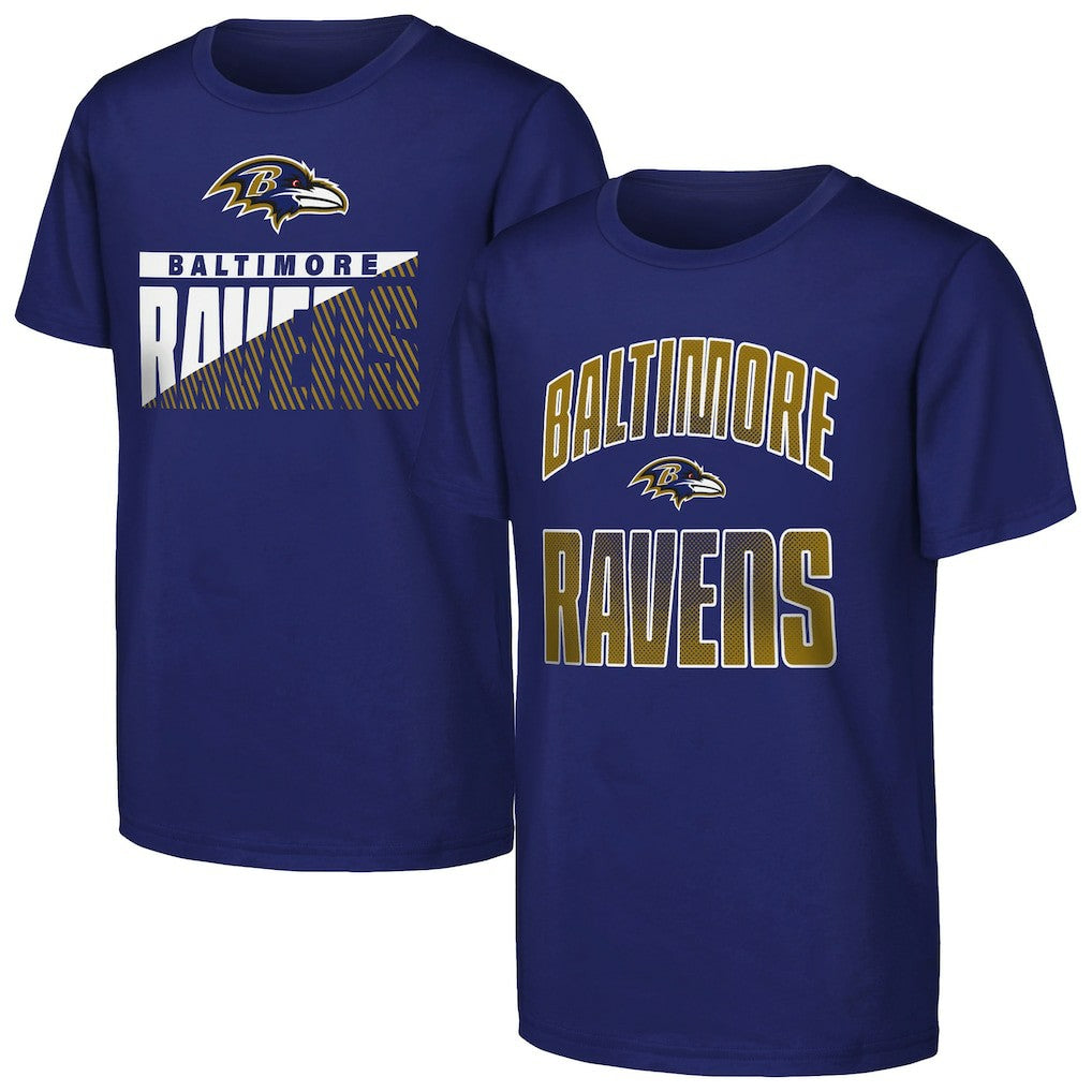 Outerstuff Youth Never Quit 2-Pack T-Shirt Set - Baltimore Ravens T-shirts