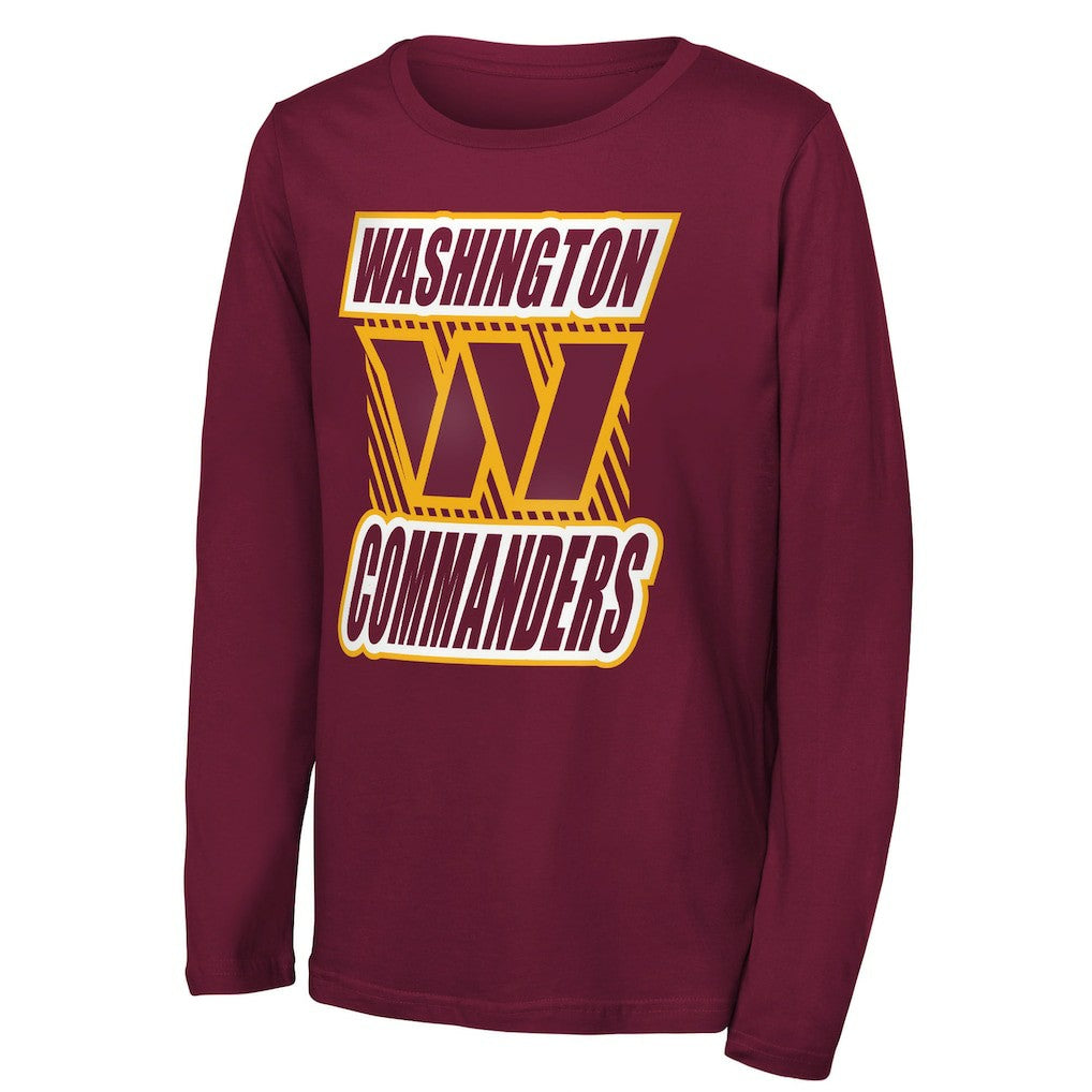 Outerstuff Youth Never Settle Long Sleeve T-Shirt - Washington Commanders T-shirts
