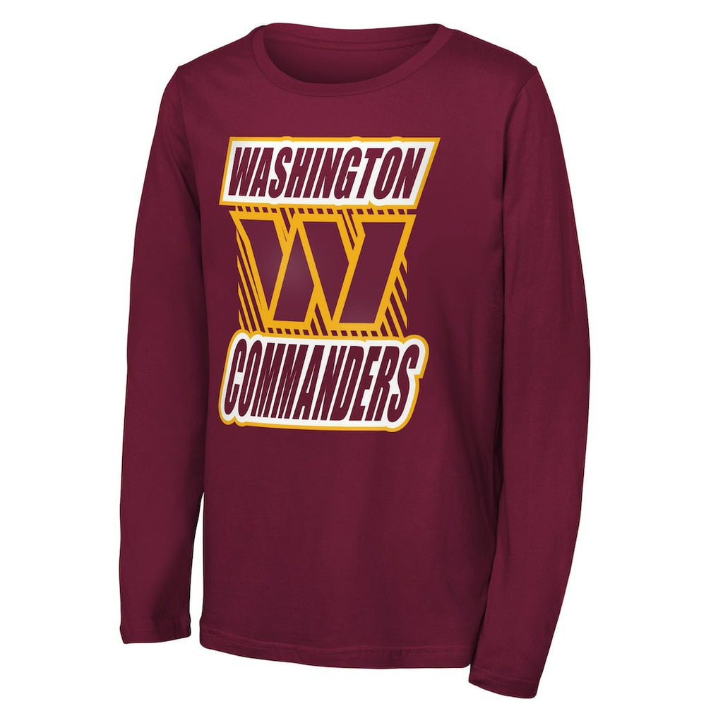 Outerstuff Youth Never Settle Long Sleeve T-Shirt - Washington Commanders T-shirts